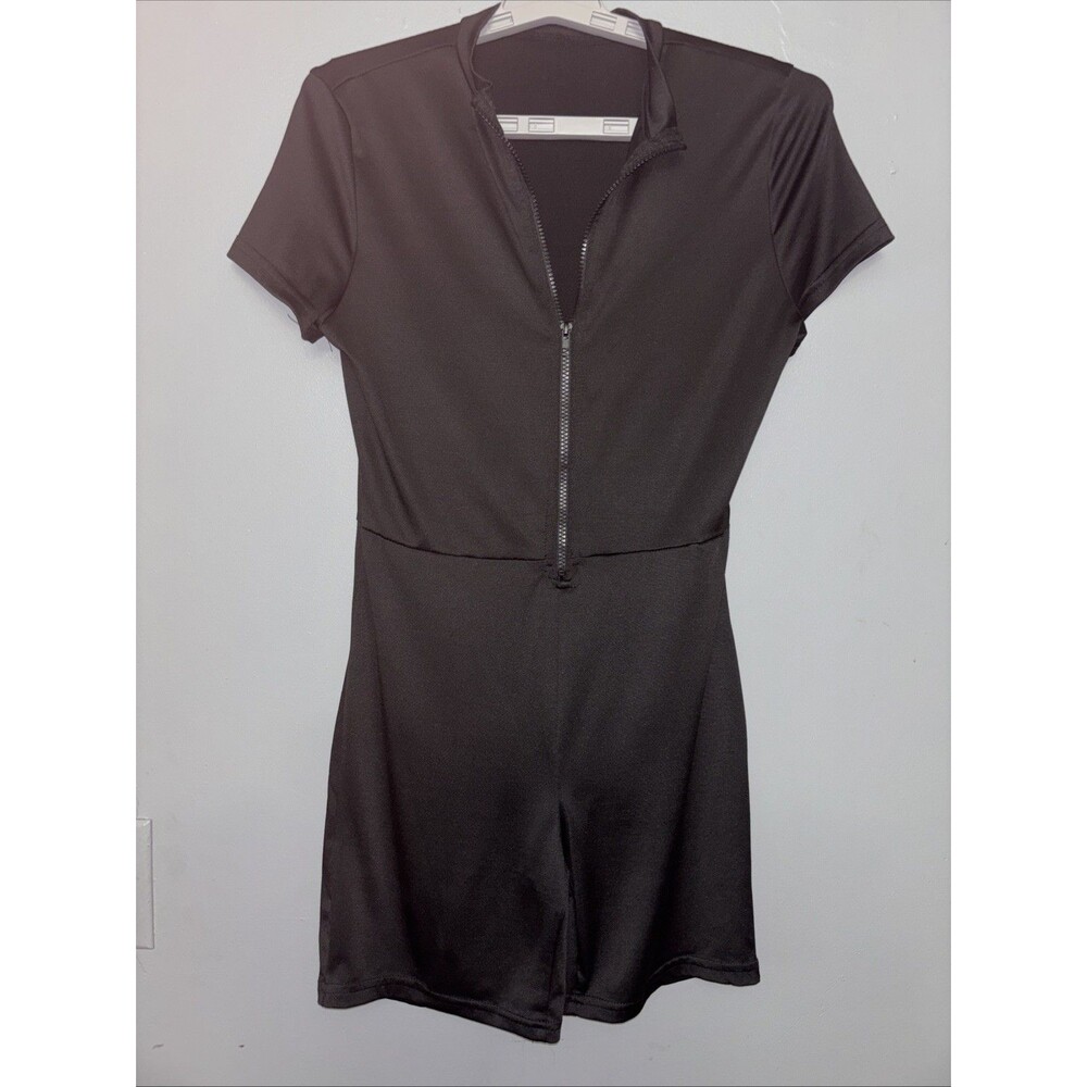 Unbranded Black  Romper. Short Sleeves Bodycon Shorts Size Med